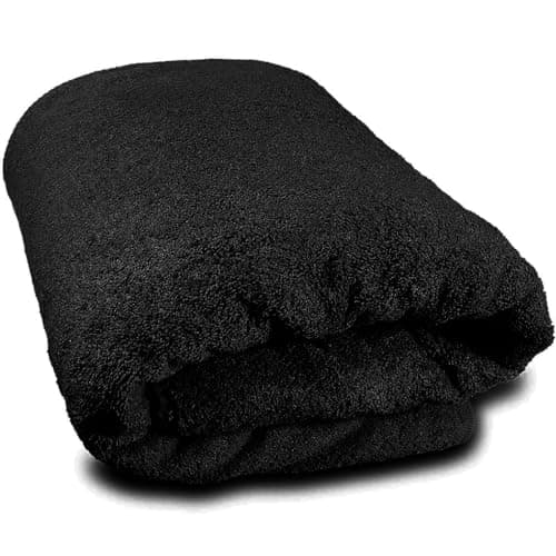 Image of Diamond Tex Premium Jumbo Bath Sheets (600GSM) 100% Egyptian Cotton Super Absorbent Body Warp Beach Towel (100 x 200 cm) Extra Large Bath Sheet Luxury Towel Set (Black, Cotton)