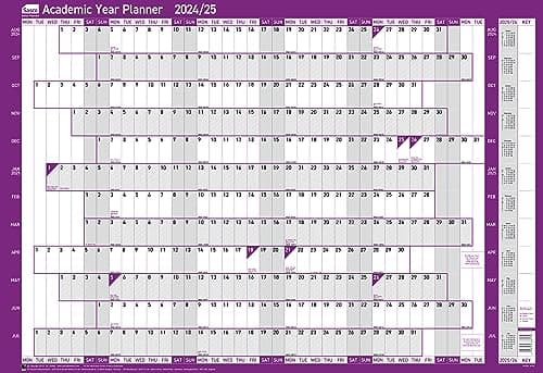 Image of Sasco Mounted Academic Year Wall Planner 2024/25 Board (915 x 610mm) 2410226