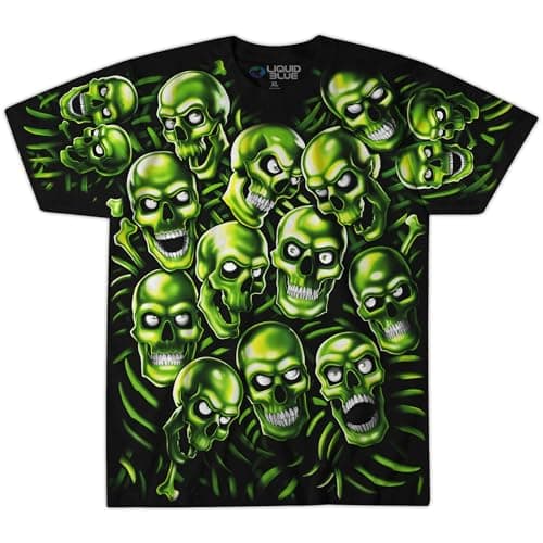 Image of Liquid Blue Unisex's Skull Pile T-Shirt, Black, Large
