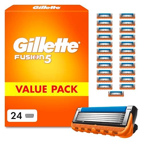Image of Gillette Fusion5 Razor Refills for Men, 24 Pack, Razor Blades Men with Lubrastrip for a Close Shave, Compatible with Fusion5 Razors