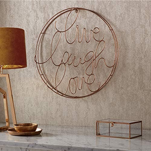 Image of Art For The Home Live Laugh Love Gold Metal Wall Art