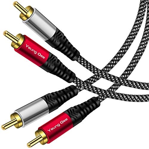 Image of Yeung Qee 2 RCA Audio Cable 3m, 2RCA Male to 2RCA Male Audio Stereo Subwoofer Cable Nylon-Braided Auxiliary Audio Cord for Home Theater, HDTV, Amplifiers, Hi-Fi Systems,Speakers (3M)