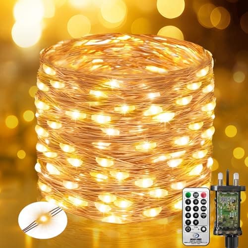 Image of btfarm 20M 200LED Fairy Lights Plug in with Remote, Timer Copper Wire Lights Mains Powered, 8 Modes Christmas String Lights for Indoor/Outdoor, Tree, Bedroom, Wedding, Garden Decoration (Warm White)