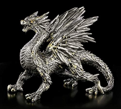 Image of Figures Shop GmbH Dragon Fantasy Figurine in which the scales and wings are made of swords - Swordwing | Gothic Figurine Hand Painted