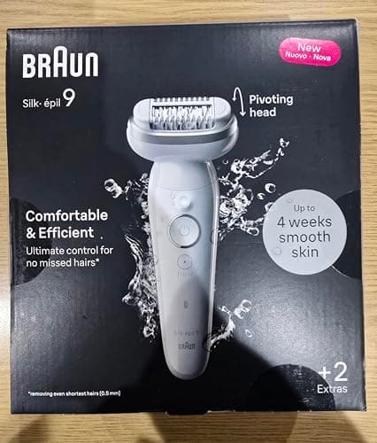 Image of Braun Silk-épil 9 Women's Epilator/Hair Remover for Long-Lasting Hair Removal, 9-011, White/Silver