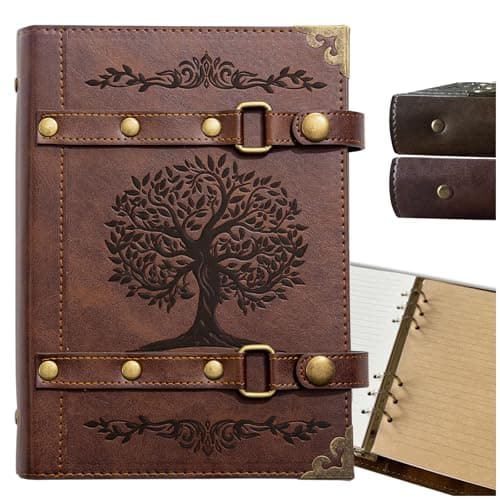 Image of DUROTAN Tree of Life Journals DND Notebook,400 pages A5 Leather Notepad Hardcover Journaling for Dungeons & Dragons/D&D Gifts Set,for Travel Office Daily Writing Items & Accessories for Players
