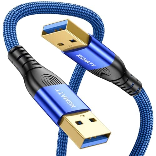 Image of XGMATT USB 3.0 Cable 1M,USB A to Data Braided, 5Gbps High Speed Transfer Type Male Lead, Compatible with Blu-ray, Printer, Camera, External Hard Drive, Consoles, Fan Cooler,Blue