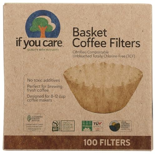 Image of If You Care 17504 Basket Coffee Filter, Fits 8-12 Cup Drip Coffee Makers, 100 Pieces