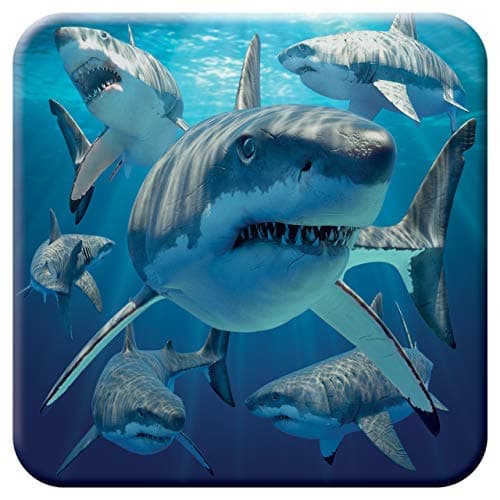 Image of 3D LiveLife Cork Coaster - Great White Sharks from Deluxebase. Lenticular Animal Drink Coasters. Funny Gifts for Women and Men. Cute Novelty Kitchen Gift Ideas and Decorative Home Accessories