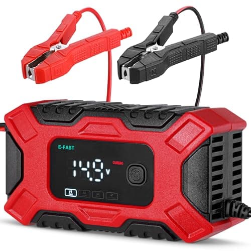 Image of Mata1 Car Battery Charger (12V / 6A), Smart Automotive Trickle Charger w/ 4 Charging Modes, Automobile Desulfator & Maintainer for Motorcycle, Truck, Lawn Mower, RV & ATV