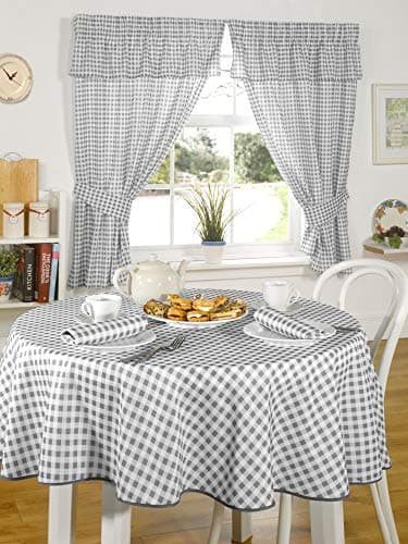 Image of Emma Barclay Molly - Gingham Table Cloth in Charcoal - 50x70 (127x178cm)