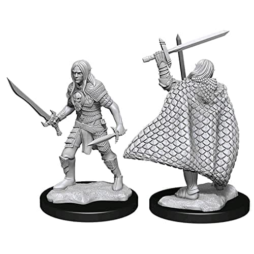 Image of WizKids Dungeons & Dragons Pathfinder Battles Deep Cuts Unpainted Miniatures - Elf Fighter Male (6 Units)