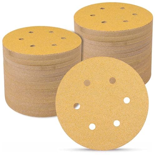 Image of Sanding Discs 150mm 70 Pcs, 40 Grit 6 inch 6 Holes Hook and Loop Orbital Sander Discs, Sanding Pads for Random Orbital Sander Pads and All Oscillating Tools