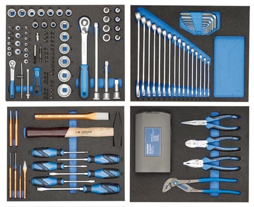 Image of GEDORE Tool Assortment 147 Pieces in 4 Foam Inserts for Professional Screwdrivers/DIY Workshop Trolleys/Tool Trolley