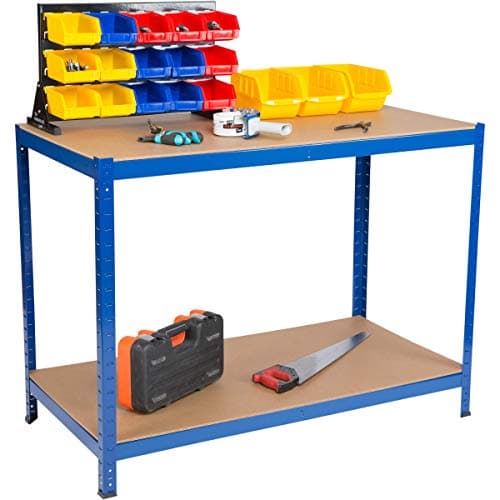 Image of The Workplace Depot Garage Workbench – Heavy Duty 300kg Capacity – Powder-Coated Steel Frame with MDF Worktop – Ideal for Workshops, Sheds & DIY Spaces – 1200mm Wide