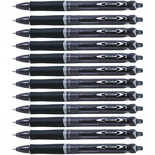 Image of Pilot Acroball Retractable Ballpoint Pen Medium 1.0mm Tip 0.32mm Line Black Ref 020101001 [Pack 12]