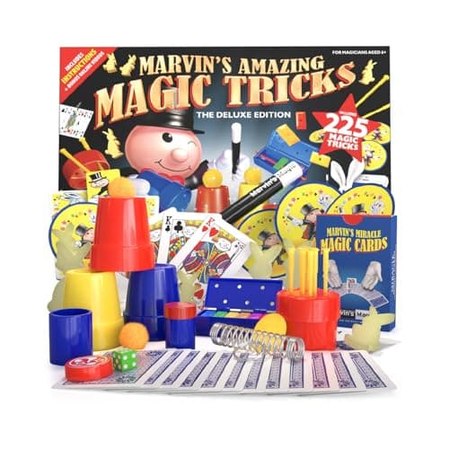 Image of Marvin's Magic - Kids Magic Set - With Wand, Card Tricks and More - Kids Toys, Games, Family Games for Age 6, 7, 8, 9, 10+ - Box of 225 Magic Tricks