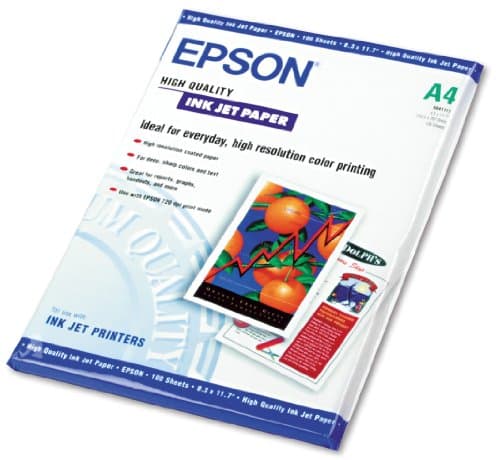 Image of Epson High Quality Ink Jet Paper 8.3 "x 11.7" 100s A4 (210 × 297 mm) Matte Paper – A4 (210 × 297 mm), Matte, Inkjet Print, 95 g/m², 100 Sheets)
