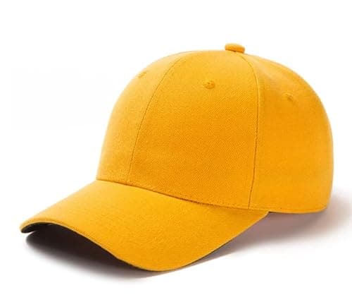 Image of ASD Accessories Men's Women's Baseball Classic Caps, Men Women Unisex Adjustable Baseball Caps (UK, Alpha, One Size, Yellow)