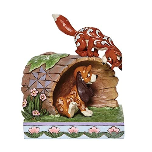 Image of Disney Traditions Fox And Hound On Log Figurine, Multicolour, S, 6008077