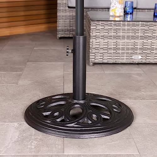 Image of CHARLES BENTLEY 12kg Cast Iron Round Patio Umbrella Parasol Base Stand - Black