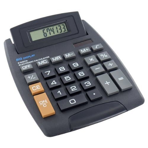 Image of Jumbo Desktop Calculator 8 Digit Large Button School Home Office Battery Solar Shopmonk