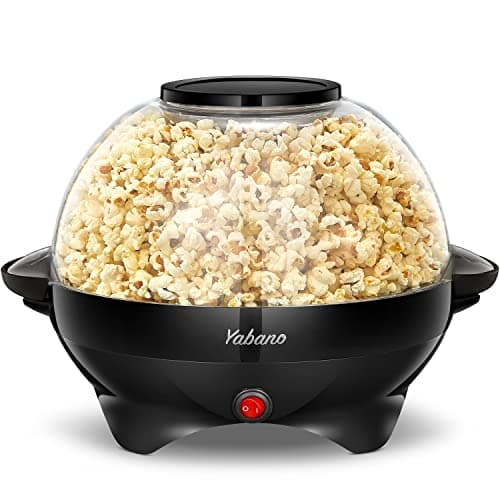 Image of Popcorn Maker Machine 5L, Electric Popcorn Popper with Stirring Rod & Non-Stick Plate, Healthy 800W Popcorn Maker with Serving Bowl Lid, Quick Heating for Home Movie Nights & Parties