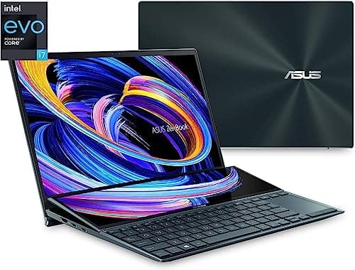 Image of ASUS ZenBook Duo 14 UX482 14 Inch FHD Touch Display, Intel Evo Platform, Core i7-1195G7, 8GB RAM, 512GB PCIe SSD, ScreenPad Plus, Windows 10 Home, WiFi 6E, Celestial Blue , UX4822 EAR-DB71T
