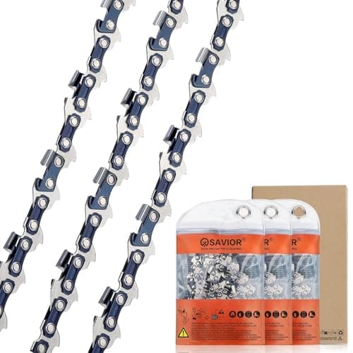 Image of Savior Chainsaw Chain for 16 Inch (40cm) Bar, 57 Links, .050" Gauge, 3/8" LP Pitch, Compatible with Titan TTB355CHN TTL759CHN, Oregon, Black & Decker and More (91PJ057X), 3 Pack