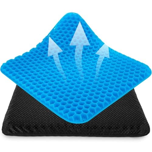 Image of Nymblis Gel Seat Cushion, Honeycomb Cushion with Cloth Cover, Soft Sitter with Relieving Back Coccyx Pain Pressure, Ergonomic Design for Office Chair, Car, Wheelchair(Blue, 42cm)