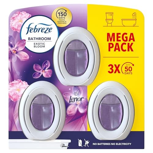 Image of Febreze Bathroom, Continuous Air Freshener Lenor, Exotic Bloom Scent, 3 Count