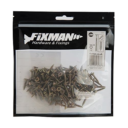 Image of Fixman 563855 Goldstar Advanced Chipboard Screws 4.0 x 20mm 200pk