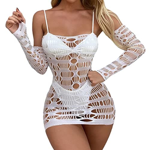 Image of Women's Lingerie Sets 2026 Women's Fashion Print Lingerie Lace Lingerie Three Piece Set Underwear Dress with Lingerie Black Suspender Lingerie Set Mesh Top, White, One Size