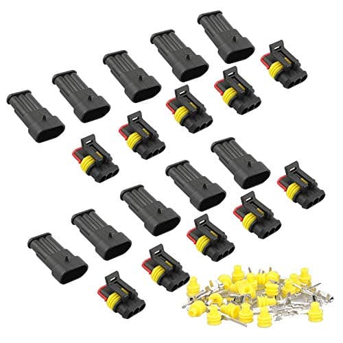 Image of RUNCCI-YUN 10 Kit 3 Pin Waterproof Electrical Connector Plug Socket Kit, Car Wire Connector, Waterproof, Dustproof, Insulated and Sealed, 1.5mm Series Terminal Connector