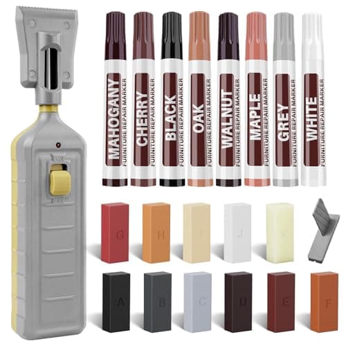 Image of Laminate Floor Repair Kit,Laminate Repair Kit Wood Furniture Repair Kit 11 Colours Hardwood Floor Wax Repair Kit Covers Vinyl Laminate Flooring Scratches, Stains,Hole,Cracks