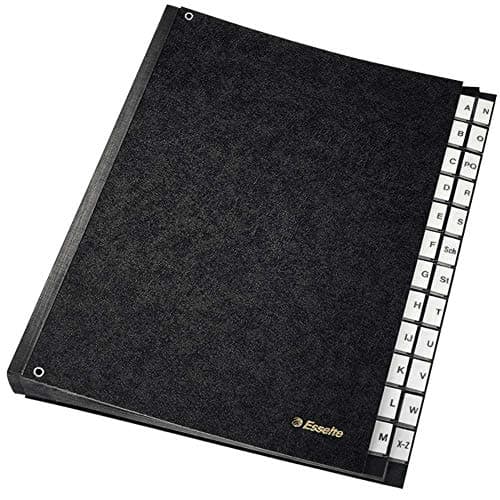Image of Esselte Desk Organiser, 24 Dividers (Alphabet A-Z), Black, 629997