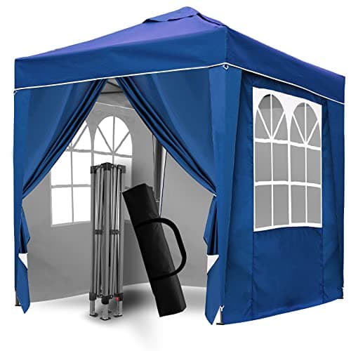 Image of SANHENG Pop Up Gazebo, Pop Up Tent with Weights, Fully Waterproof, All Weather Gazebo ideal for Outdoor Party Camping (2x2m,Blue)