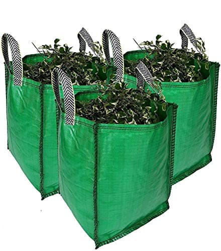Image of Garden Waste Bags - 120 Litre - 1 to 5 Sacks - PREMIUM GRADE - Industrial Fabric and Handles - Heavy Duty Garden/Green Waste Sacks (3 sacks)