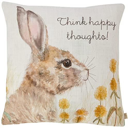 Image of Evans Lichfield Woodland Hare Thoughts Cushion Cover, Polyester, Linen, Multi
