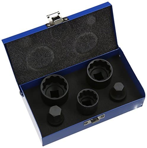 Image of Laser 4925 Hub Nut Socket Set 1/2"D 5pc - for VAG, Metallic