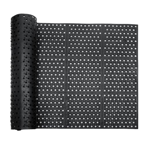 Image of jxgzyy Large Entrance Rubber Mat 90x210 cm Heavy Duty Outdoor Rubber Drainage Mat Anti Fatigue Door Mats Non Slip Doormat With Drainage Hole For Industrial Kitchen Floor Mat