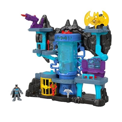 Image of Fisher-Price Imaginext DC Super Friends Bat-Tech Batcave, Batman Playset with Lights and Sounds, Multicolour, for Kids Ages 3 to 8 years, GYV24