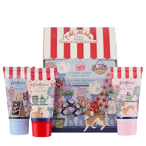 Image of Cath Kidston Body Wash, Lotion and Hand Cream Gift Set, Travel Size 3 x 30ml, Shea Butter Moisturiser, Scented Treats, Vegan and Cruelty Friendly, Gift for Her, Beauty Self-Care