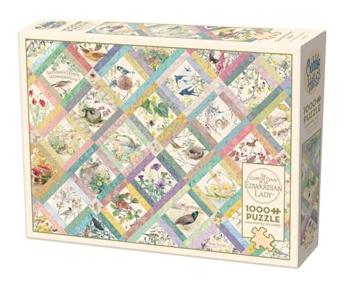 Image of Cobble Hill 1000 Piece Puzzle - Country Diary Quilt - Poster Included