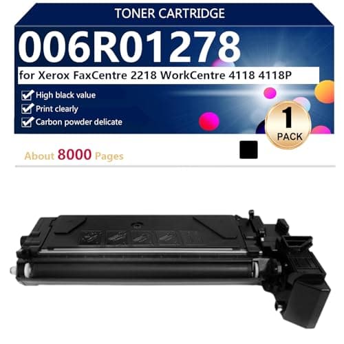 Image of 006R01278 Toner Cartridge Replacement for Xerox FaxCentre 2218 WorkCentre 4118 4118P Printers, 8000 Pages,Black-1 pack