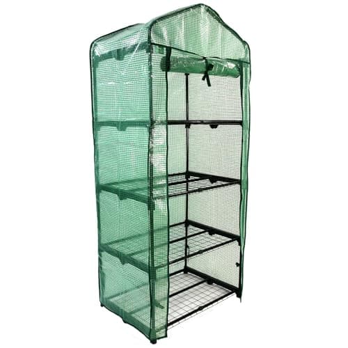 Image of Actiasgear - 4-Tier Mini Outdoor Greenhouse with PE Cover | Compact Garden Greenhouse