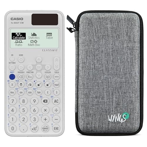 Image of Casio FX-85GTCW White including a WYNGS protective case in Light Grey - Basic Set