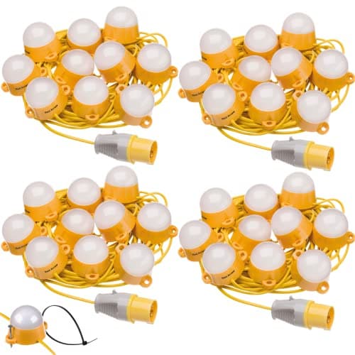 Image of Red Arrow Work Lights 110V LED Site Lighting Festoon Kits (4X 22m)