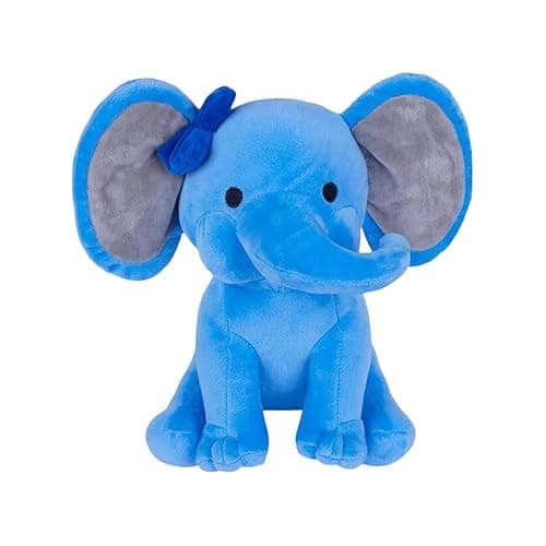 Image of AOLIAY Cuddly Blue Elephant Plush Doll,Soft Colourful Stuffed Animal Plush Toys,Adorable Elephant Plushie with Bow Tie,Perfect Kids Boys Girls Bedroom Nursery Birthday Parties Decor 25cm