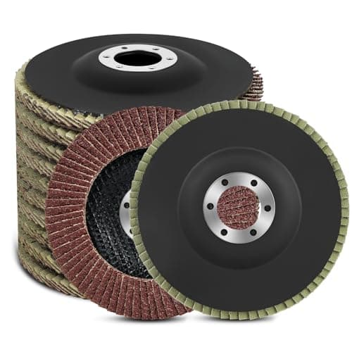 Image of Flintronic Flap Discs 115mm 40 Grit, 10 Pack Grinding Sanding discs Wheel for Angle Grinder, Abrasive-discs for Stainless Steel, Cast Iron, Sheet Metal and Wood (Ø115mm x 22mm, Red)